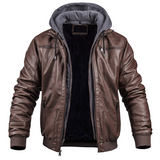 Heinrich | Stilvolle Leder Winterjacke mit Hoodie