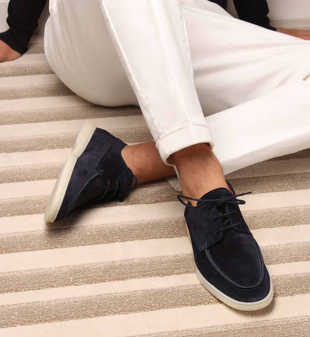 Herren Wildleder Schnürschuhe mit Mokassin-Naht