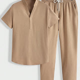 Modernes Herren Lounge-Set | Polo mit Stehkragen & Hose