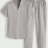 Modernes Herren Lounge-Set | Polo mit Stehkragen & Hose