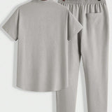 Modernes Herren Lounge-Set | Polo mit Stehkragen & Hose