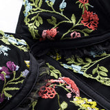 Amy | Korsett-Top mit floraler Stickerei & Mesh