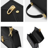 Elena | Strukturierte Damenhandtasche mit Top-Handle & goldfarbenem Verschluss – Elegante City-Bag