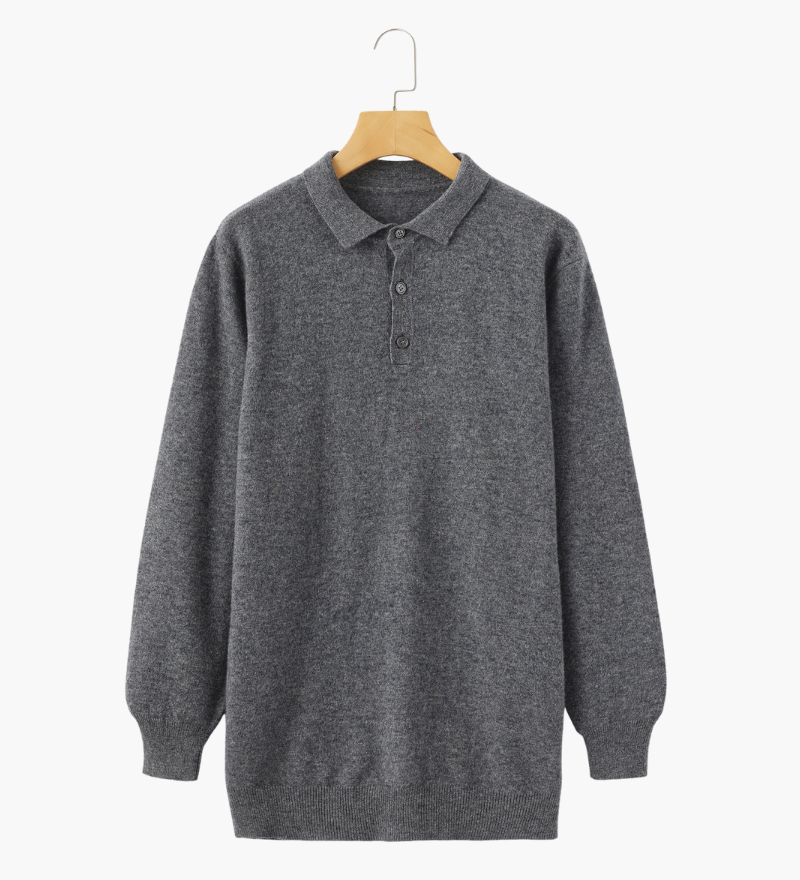 Bennett | Luxuriöser Herren Kaschmirpullover mit Polokragen & Knopfleiste