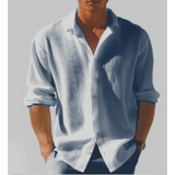 Leichtes Langarm Sommerhemd mit klassischem Kragen für Freizeit und Business Casual