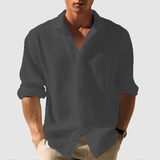 Leichtes Langarm Sommerhemd mit klassischem Kragen für Freizeit und Business Casual