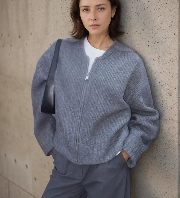 Mia | Strickjacke mit Langarm und Reißverschluss Zendoo.de