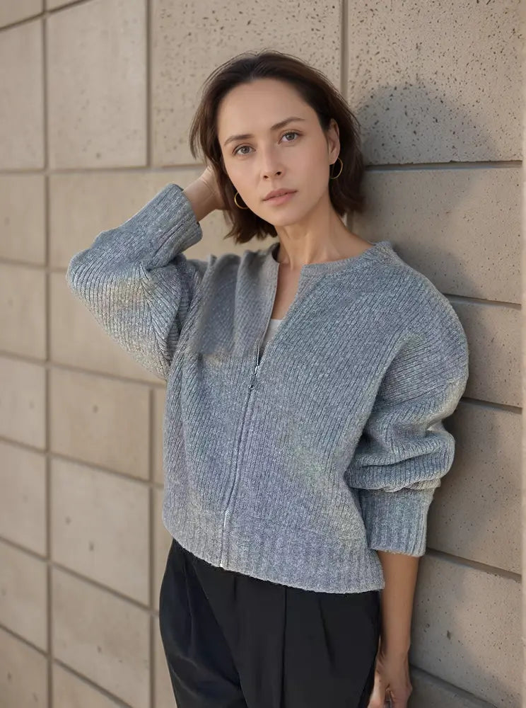 Mia | Strickjacke mit Langarm und Reißverschluss Zendoo.de