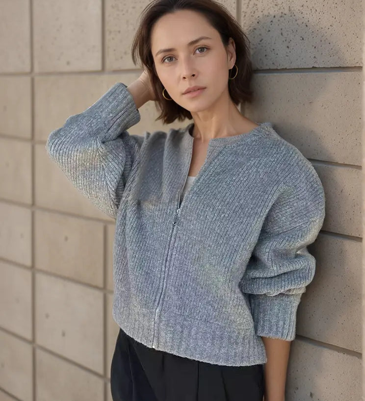 Mia | Strickjacke mit Langarm und Reißverschluss Zendoo.de