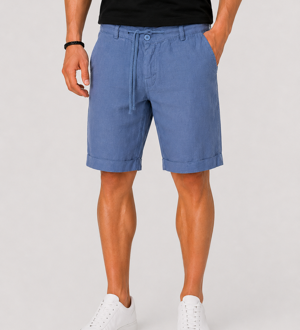 Herren Leinen Shorts mit Kordelzug