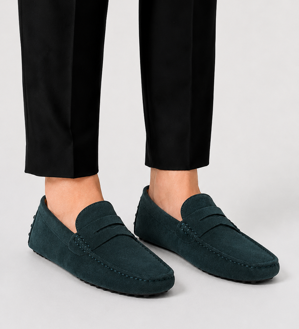 Herren Wildleder Mokassin mit Penny-Riemen