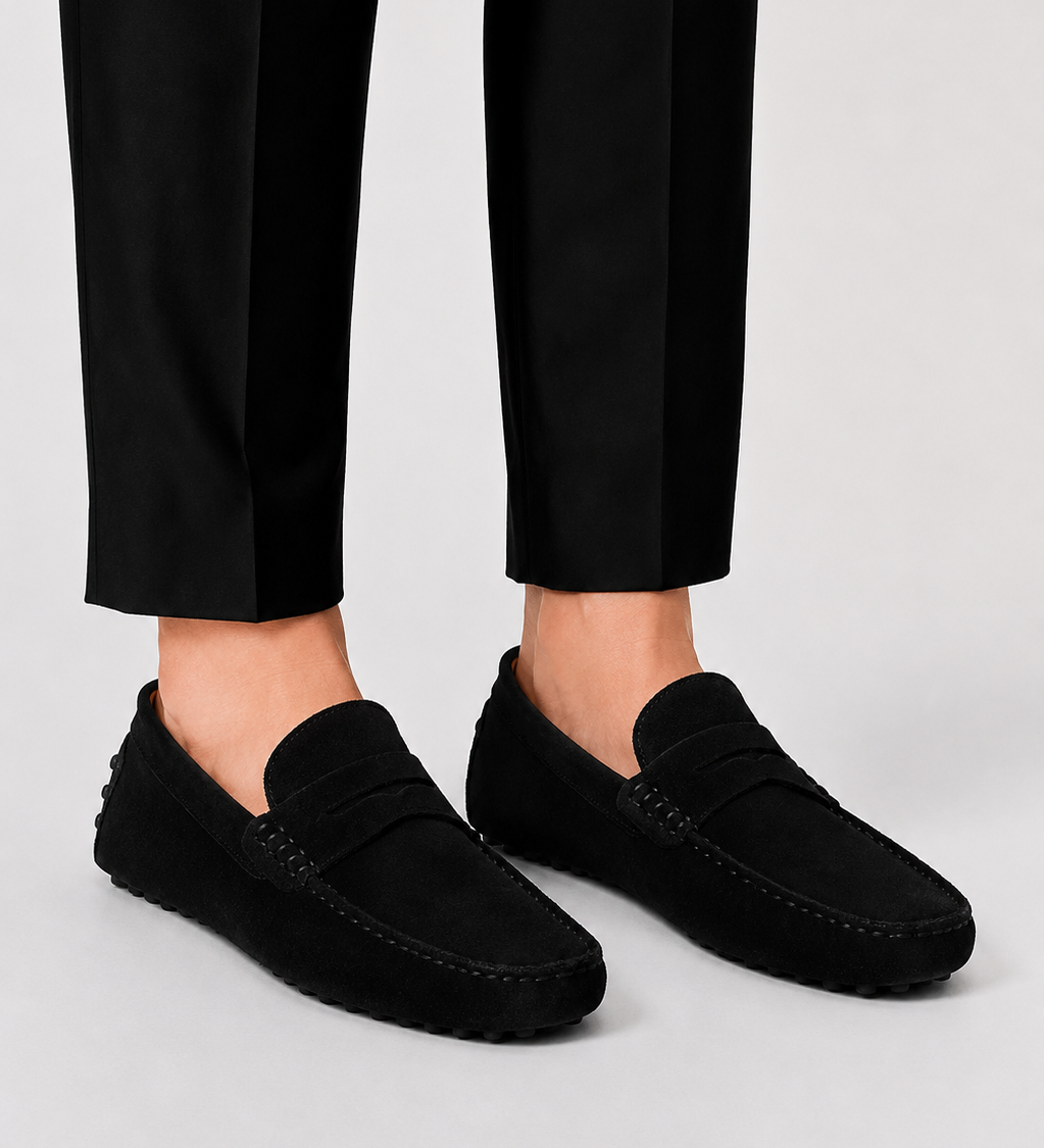 Herren Wildleder Mokassin mit Penny-Riemen