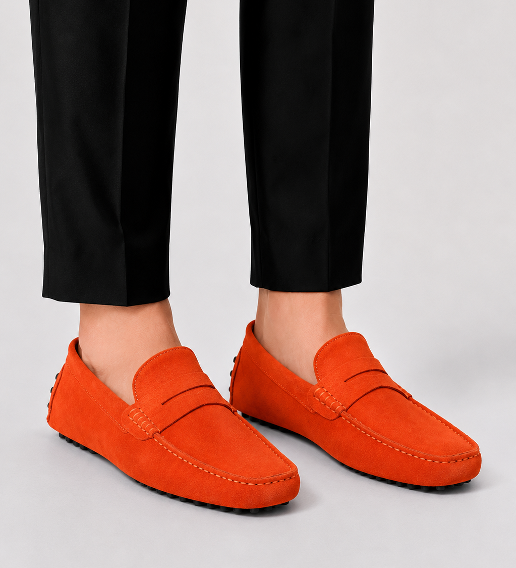 Herren Wildleder Mokassin mit Penny-Riemen