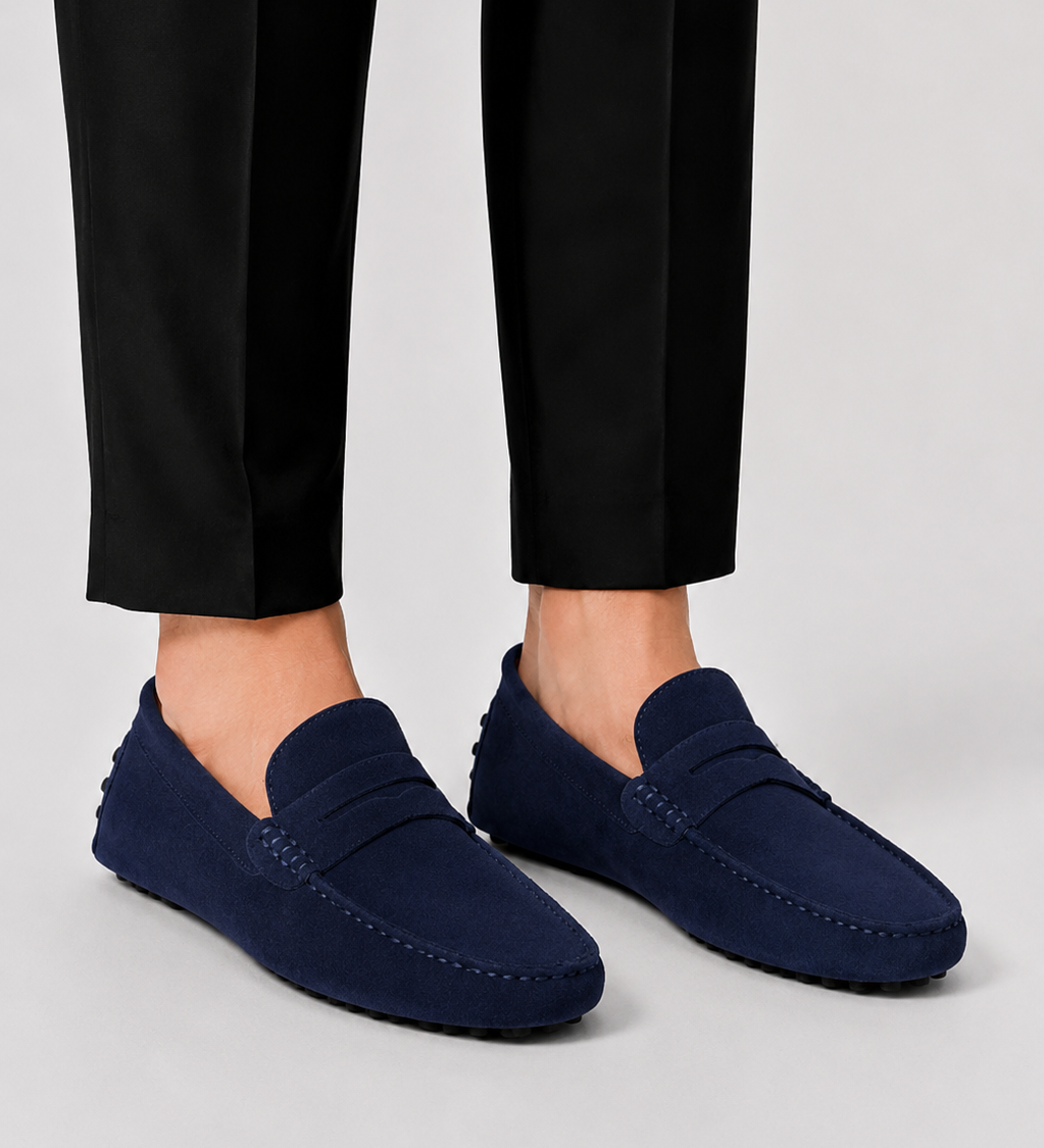 Herren Wildleder Mokassin mit Penny-Riemen