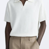 Klassisches Strick-Poloshirt in Weiß