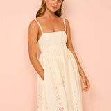 Boho Maxikleid mit Stickerei und Spaghettiträgern für Damen