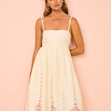 Boho Maxikleid mit Stickerei und Spaghettiträgern für Damen