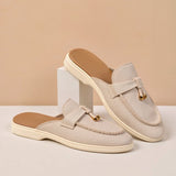 Elegante Beige Loafers mit Goldenen Akzenten – Stilvoll und Komfortabel