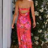 Johanna | Romantisches Bandeau-Blümchenkleid – Eleganter Blütenzauber für stilvolle Auftritte