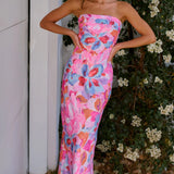 Johanna | Romantisches Bandeau-Blümchenkleid – Eleganter Blütenzauber für stilvolle Auftritte