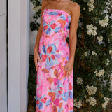 Johanna | Romantisches Bandeau-Blümchenkleid – Eleganter Blütenzauber für stilvolle Auftritte