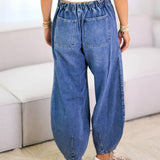 Weit geschnittene Jeans mit Kordelzug – Bequeme Damenjeans im Casual-Look