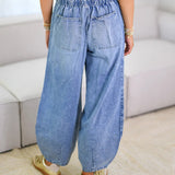 Weit geschnittene Jeans mit Kordelzug – Bequeme Damenjeans im Casual-Look