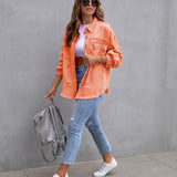 Damen Oversized Jeansjacke – Trendige Übergangsjacke mit Distressed Look