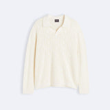 Eleganter Häkel-Strickpullover mit Polokragen