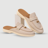 Elegante Beige Loafers mit Goldenen Akzenten – Stilvoll und Komfortabel