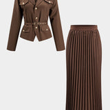 Greta | Elegantes Blazer-Set mit Plisseerock