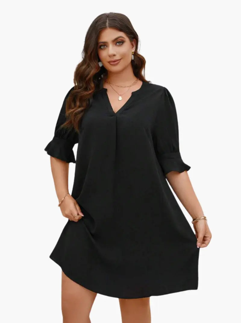 Isadee | Bequemes Kleid Mit V-Ausschnitt Zendoo.de