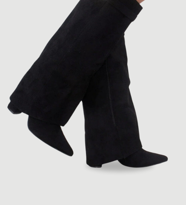 Evy | Elegante Damenstiefel aus hochwertigem Suede mit goldenen Akzenten