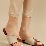 Yara | Beigefarbene Sandalen mit Lederakzenten