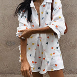 Amira | Herz-Print Zweiteiler-Set – Perfekt für entspannte Sommertage