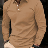 Langarm Poloshirt Herren – Stilvolles Freizeitshirt mit Knopfleiste