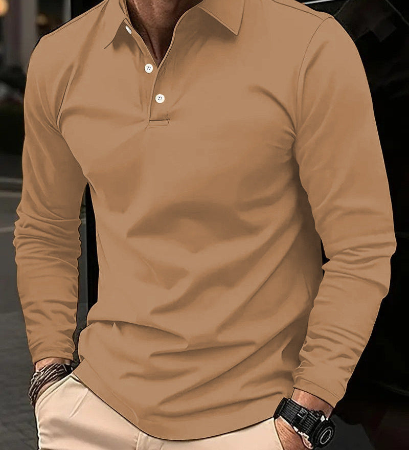 Langarm Poloshirt Herren – Stilvolles Freizeitshirt mit Knopfleiste