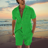 Herren Sommer Set – Zweiteiler mit Kurzarmhemd & Shorts für Strand & Freizeit
