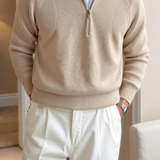 Strickpullover mit Reißverschlusskragen – Stilvoll & Bequem