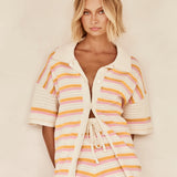 Pauline | Zweiteiliges Strick-Set mit Hemd & Shorts