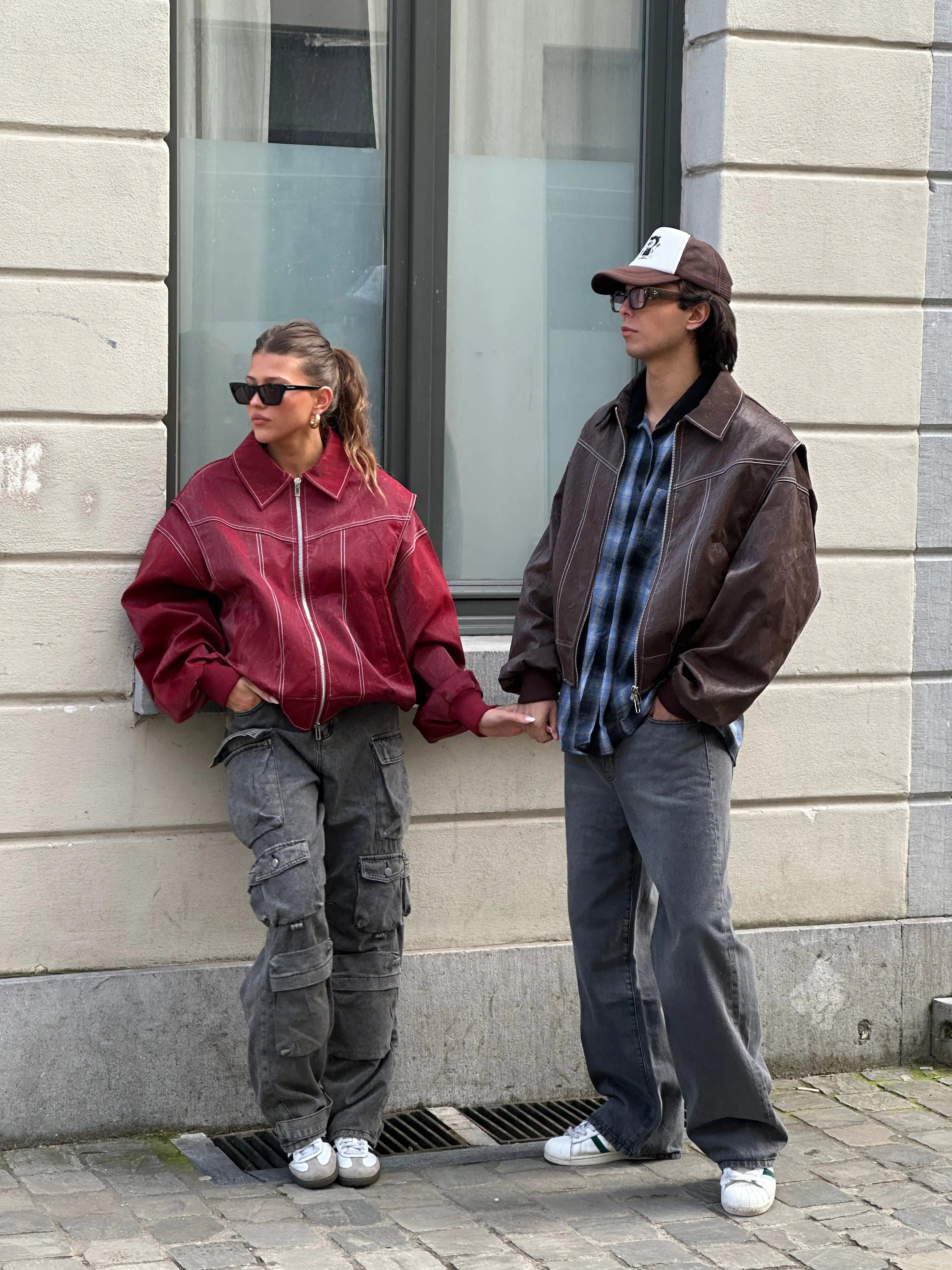 Jade | Übergroße Kontrastnaht Jacke Zendoo.de