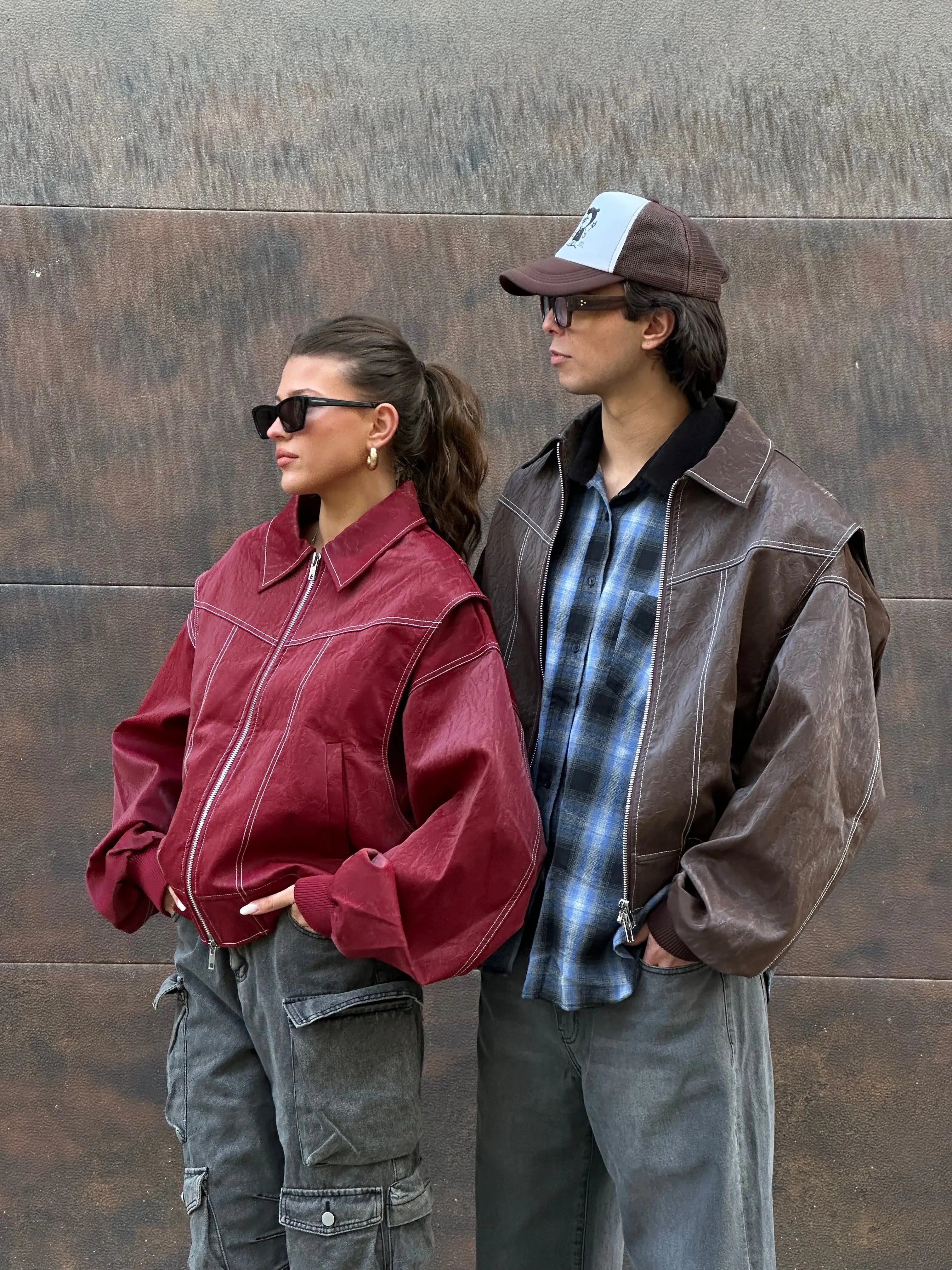 Jade | Übergroße Kontrastnaht Jacke Zendoo.de