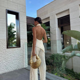 Isabelle | Eleganter Zweiteiler mit Neckholder & Weitbein-Hose