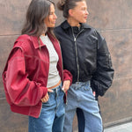 Jade | Übergroße Kontrastnaht Jacke Zendoo.de