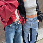 Jade | Übergroße Kontrastnaht Jacke Zendoo.de