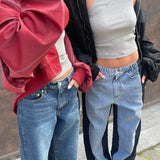 Jade | Übergroße Kontrastnaht Jacke Zendoo.de