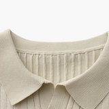 Christian | Herren Kurzarm Fein Rippenstrick Polo-Shirt