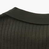 Christian | Herren Kurzarm Fein Rippenstrick Polo-Shirt