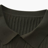 Christian | Herren Kurzarm Fein Rippenstrick Polo-Shirt