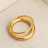 Aria | Gold Ton Glänzen Unendlicher Bandring